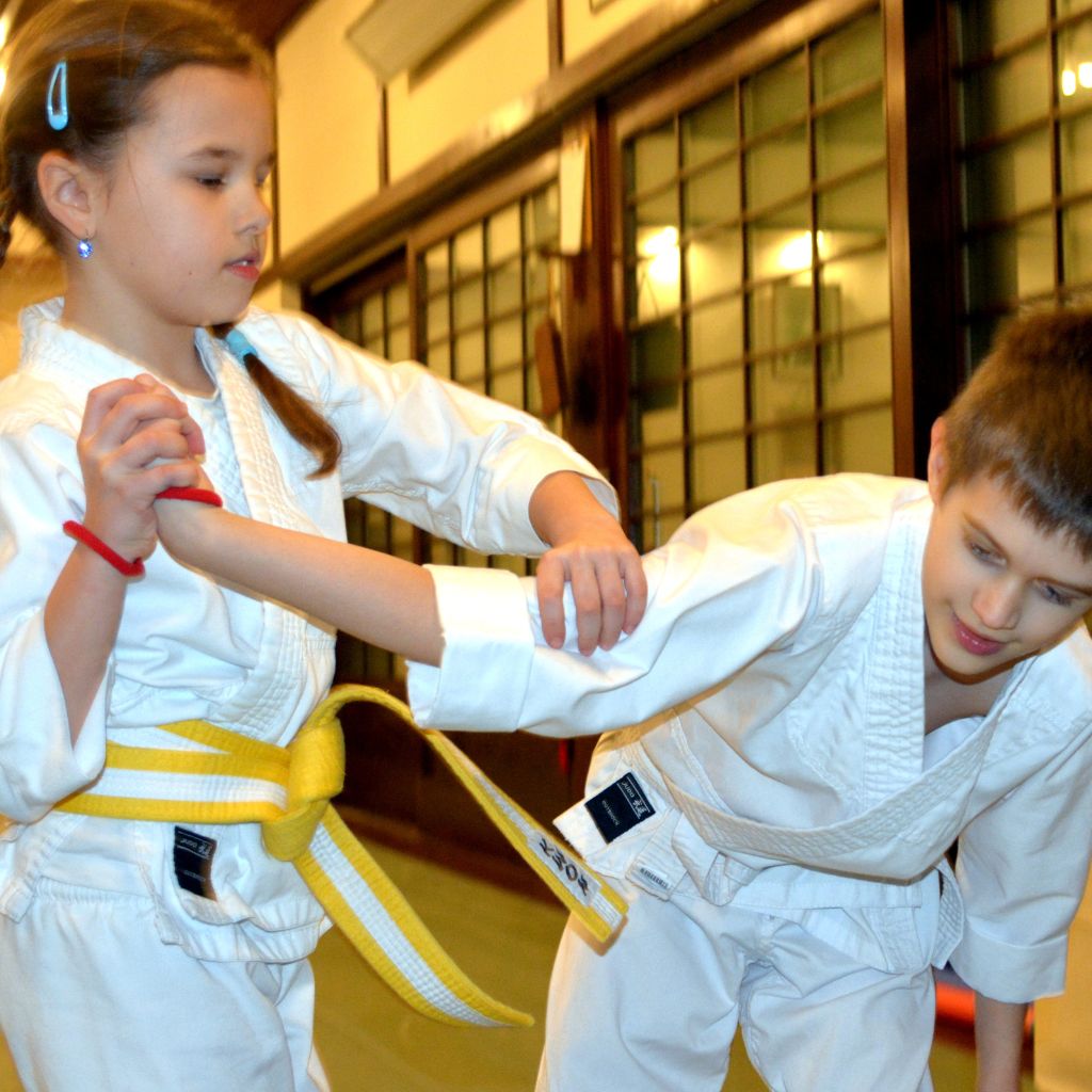 Alsós iskolás aikido edzés a Tada Ima Aikido Akadémián, Esztergom-Szentgyörgymezőn